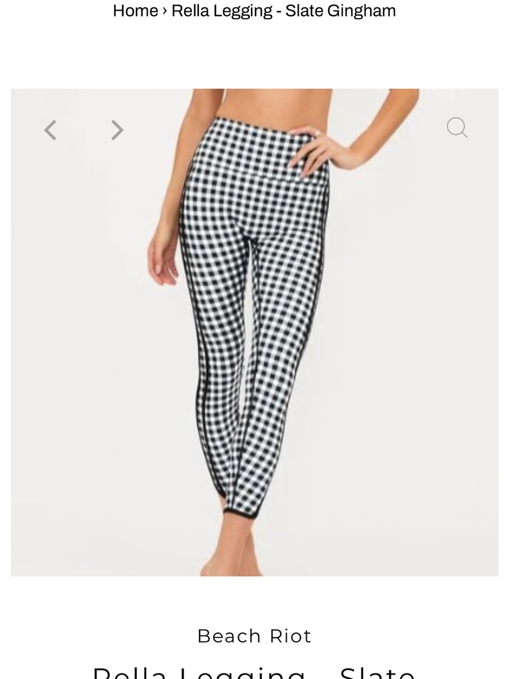 Beach Riot Black & White Gingham leggings